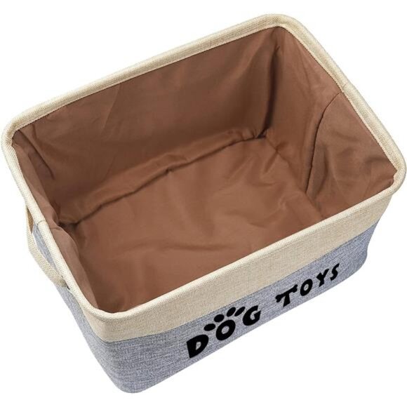 Non-Customized Dog Toy Storage Basket, Gray, 15"L x 11"W x 9"H - Picture 2 of 7